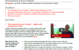    MEDIA FORUM Meeting Overview Shanghai June 2015