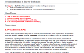    SOURCING FORUM Meeting Overview London May 2015