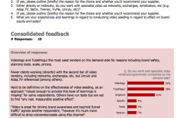    Benchmark on the digital video vendors used by members