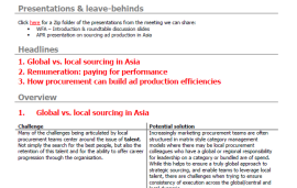    SOURCING FORUM Meeting Overview Shanghai June 2015