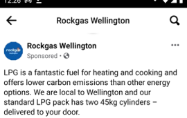    Rock Gas Wellington (New Zealand, Sponsored Facebook post)